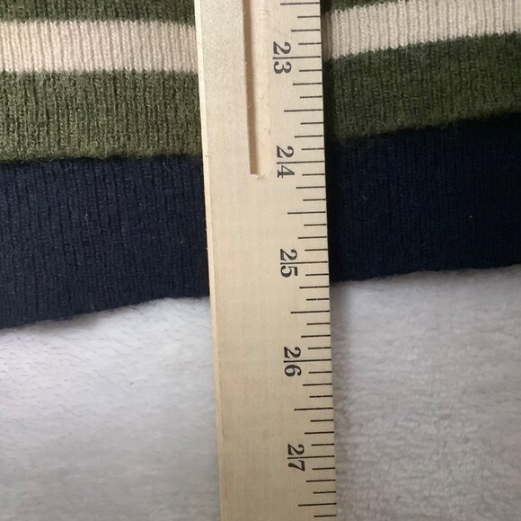 J.Crew Striped Sweater Women XS Wool Rabbit Hair Blend Buttons Elbow Patches - Picture 6 of 7